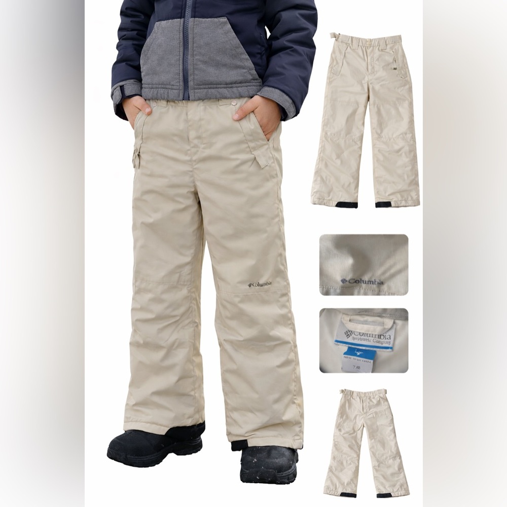 Columbia Youth Unisex Snow Ski Pants Size 7/8 off white Insulated Winter